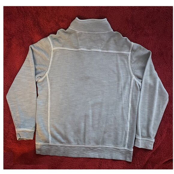 Tommy Bahama Men's Quarter Zip Long Sleeve Pullover - Gray - Size Medium - Picture 2 of 7